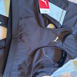 Puma Black and Gray Activewear Set